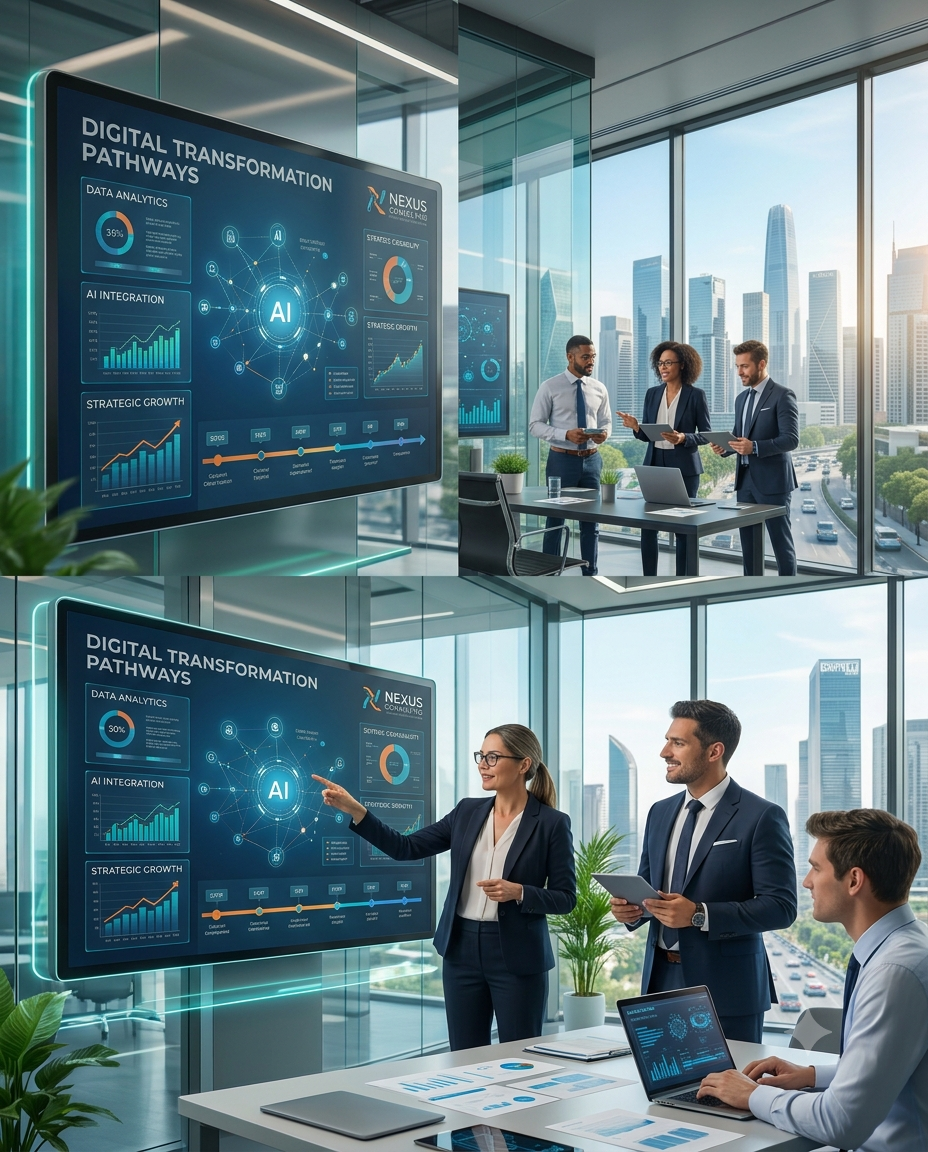 Abstract AI and digital transformation visual